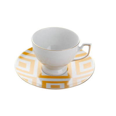 Morocco Set of 6 Tea Cups and Saucers, Yellow, 170 ml 2