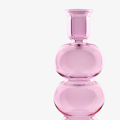 Emilia Hand-blown Bubble Candle-holder, Pink, M 2