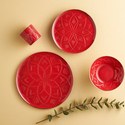 Christina Set of 6 Dinner Plates, Red, 27 cm 2