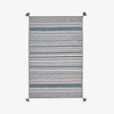 Osvaldo Hand Woven Striped Rug, Grey, 120x180 cm 1
