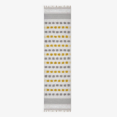 Pinchas Hand Woven Tufted Runner, Grey - Mustard , 80x300 cm 1