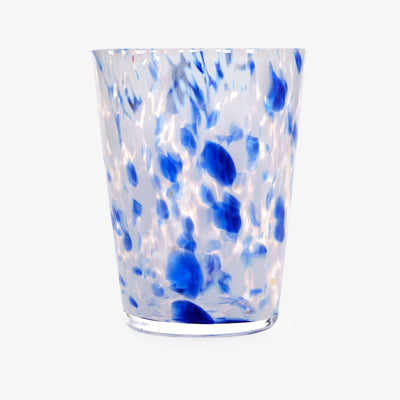 Brillante Hand-blown Vase, White - Blue, M 1