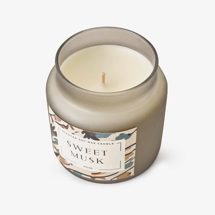 Sweet Musk Candle, Charcoal, 410 g Candles sazy.com