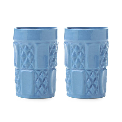 Reva Set of 2 Handmade Mugs, Navy 1