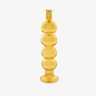 Emilia Hand-blown Bubble Candle-holder, Orange, M 1