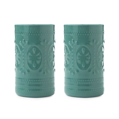 Aurora Set of 2 Handmade Mugs, Green 1