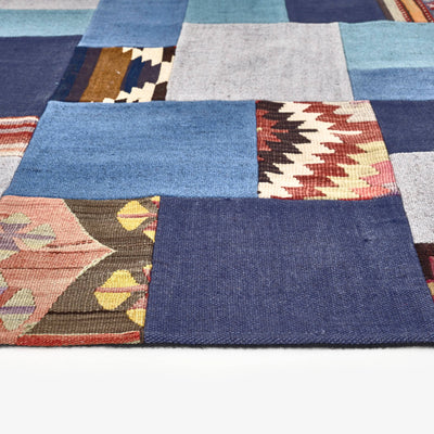 Atticus Vintage Patchwork Area Rug No. 2, Blue, 120x180 cm 2