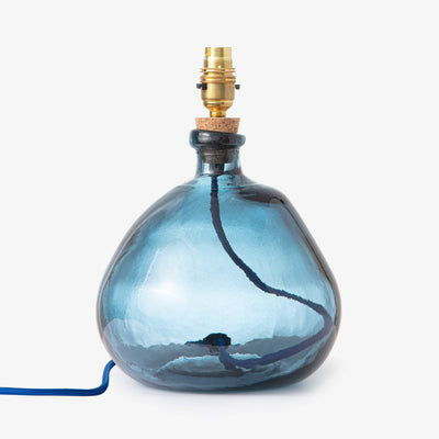 Bobble Glass Lamp, Petrol Blue, 29 cm 1