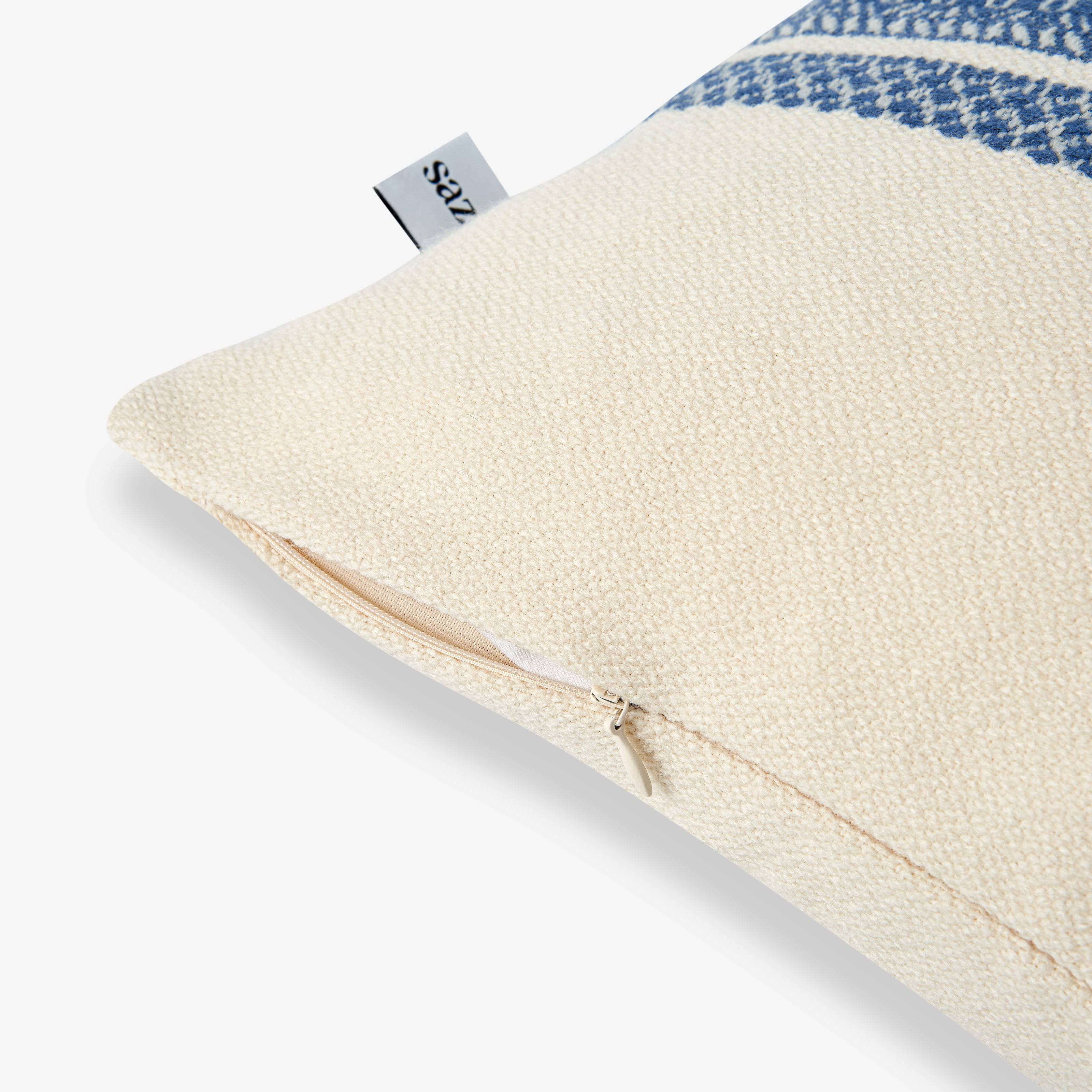 Mediterranean Border Striped Soft Cushion Cover, Blue, 43x43 cm Cushion Covers sazy.com
