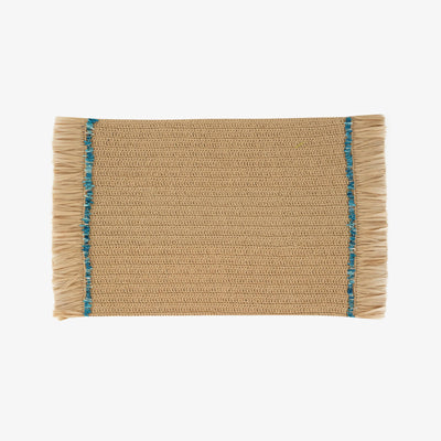 Hallie Placemat, Natural - Blue 1