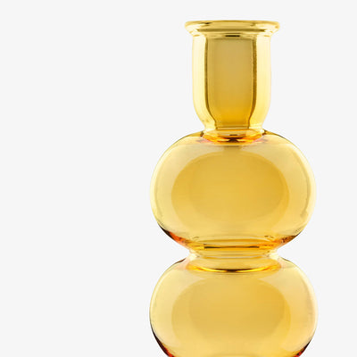 Emilia Hand-blown Bubble Candle-holder, Orange, M 2