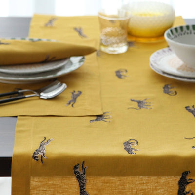 Cheetah Set of 4 Coasters, Mustard, 15x15 cm 2