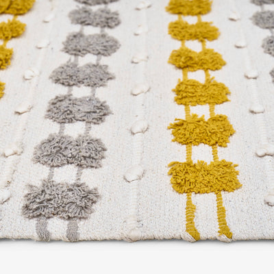 Pinchas Hand Woven Tufted Runner, Grey - Mustard , 80x300 cm 2
