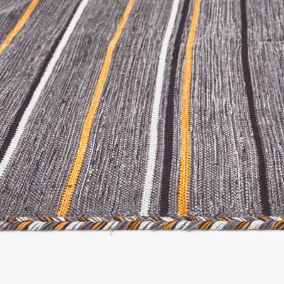 Osvaldo Hand Woven Striped Rug, Anthracite Grey, 160x230 cm 2