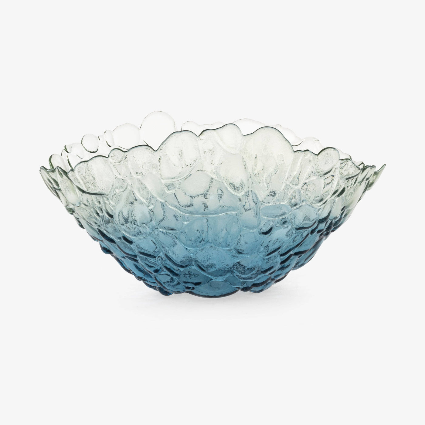 Bombolla Sea Bed Large Deep Decorative Glass Bowl, Blue - Sage Decorative Accessories sazy.com