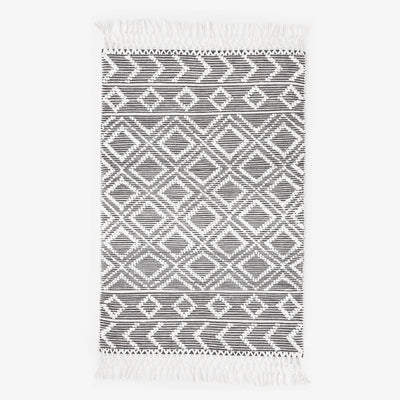 Sullivan Hand Woven Geometric Rug, Black - White, 120x180 cm 1