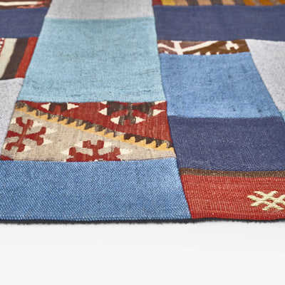 Atticus Vintage Patchwork Area Rug No. 1, Blue, 80x150 cm 2