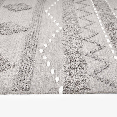 Tobias Geometric Striped Tufted Rug, Grey, 80x150 cm 2
