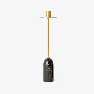 Halo Set of 2 Candleholders, Brass - Black 2