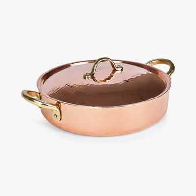 Penny Hammered Copper Casserole Dish with Handles 2