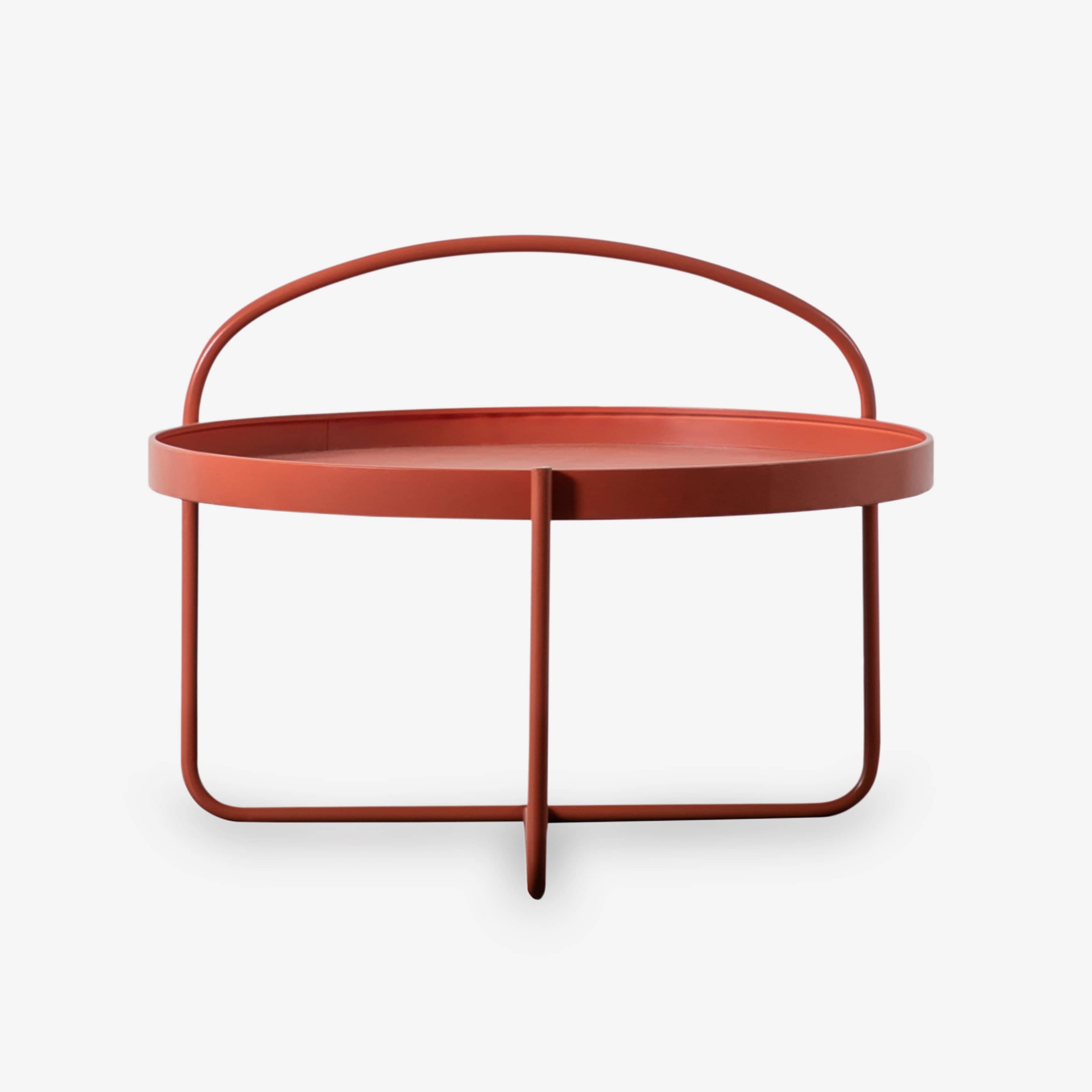 Red round store coffee table