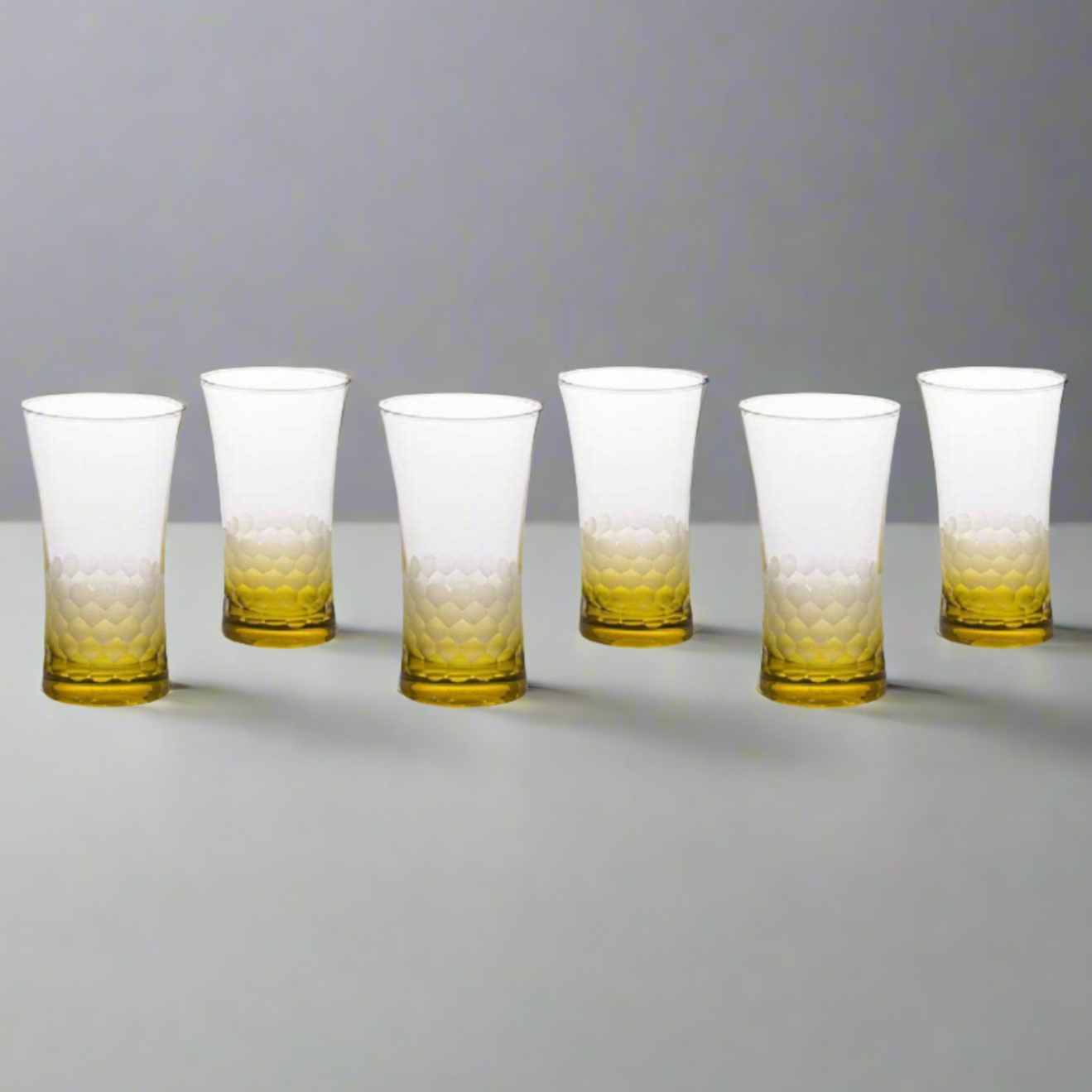 Bermondsey Glass Tumblers, Mustard (Set of 6)