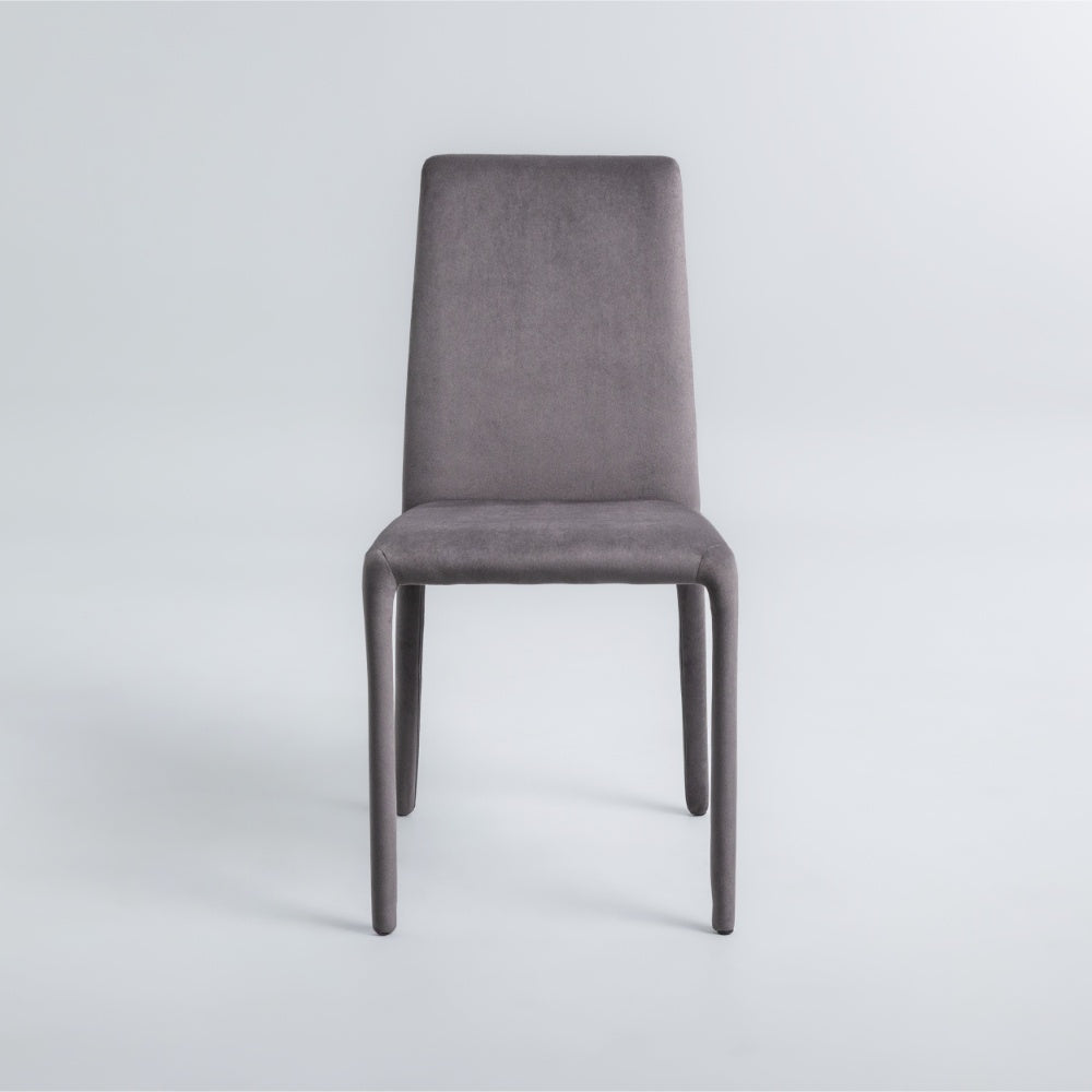 Cooper Dining Chair, Steel Grey Velour