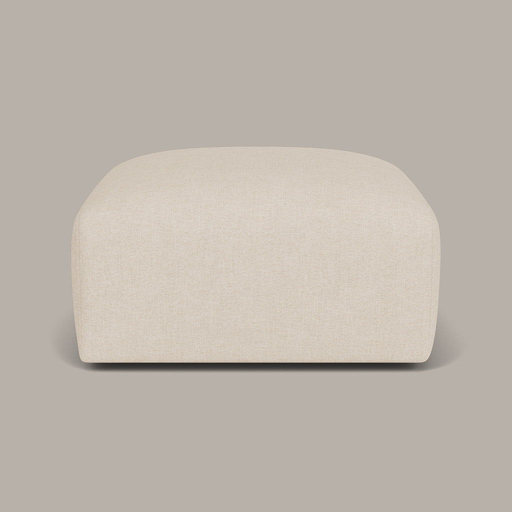 Cob Footstool / Ottoman, Grace Chenille Grey Mist