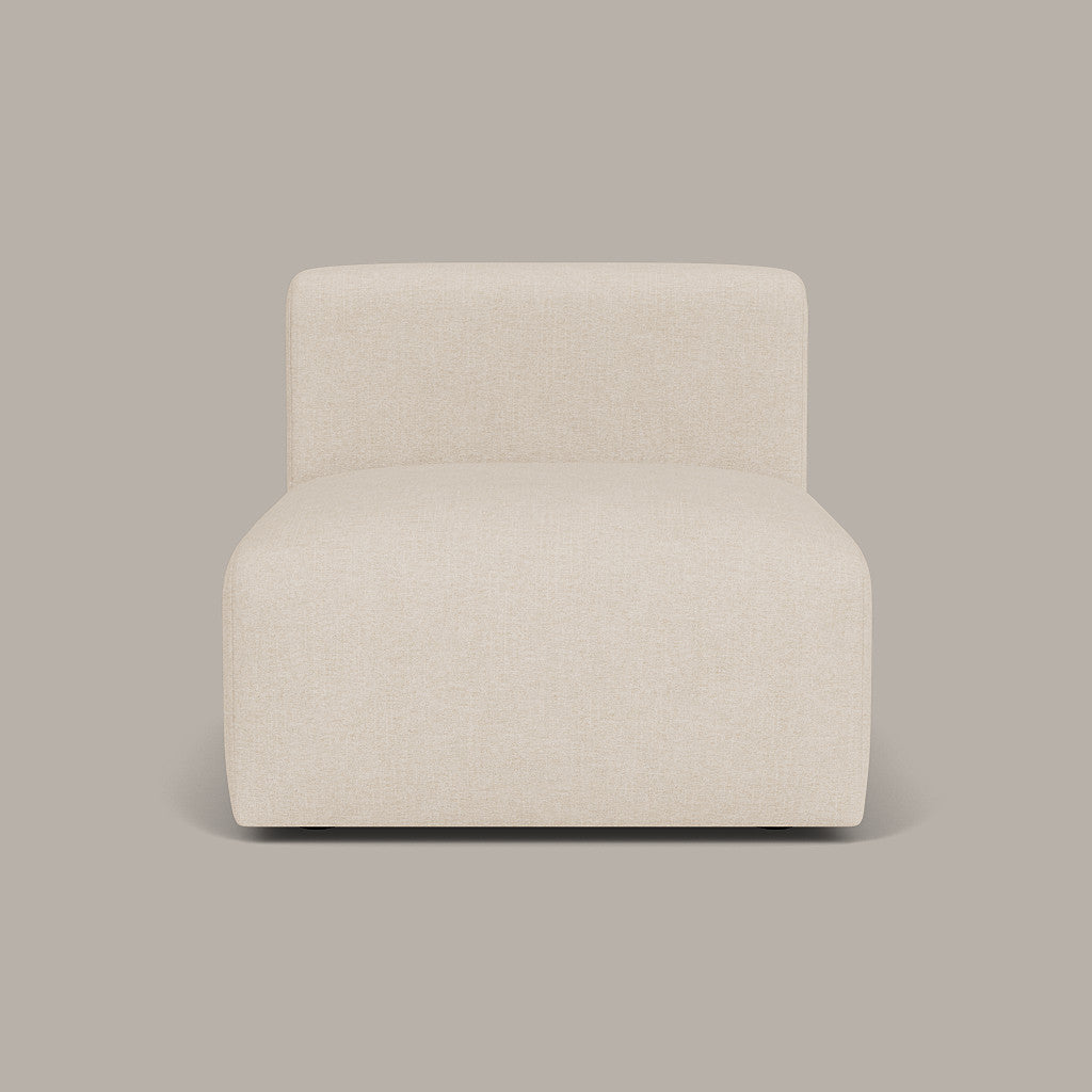 Cob Single Seater Modular Chair, Grace Chenille Grey Mist