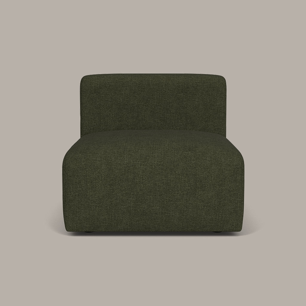 Cob Single Seater Modular Chair, Chenille, Moss