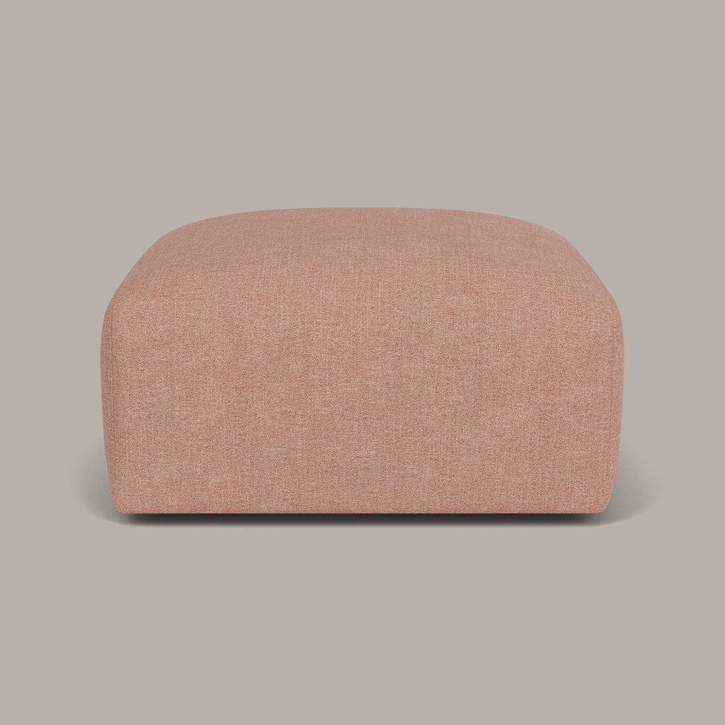 Cob Footstool / Ottoman, Chenille, Rose