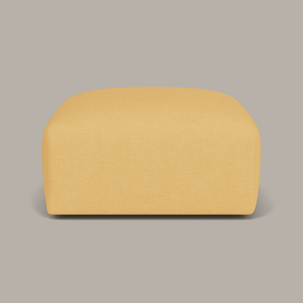 Cob Footstool / Ottoman, Chenille, Sandstone