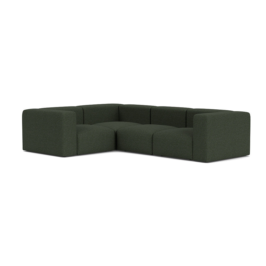 Cob Left Corner Modular Sofa, Arpa Boucle, Green Forest