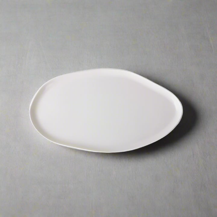 Alumilite Oval Plates, Cream (Set of 6)