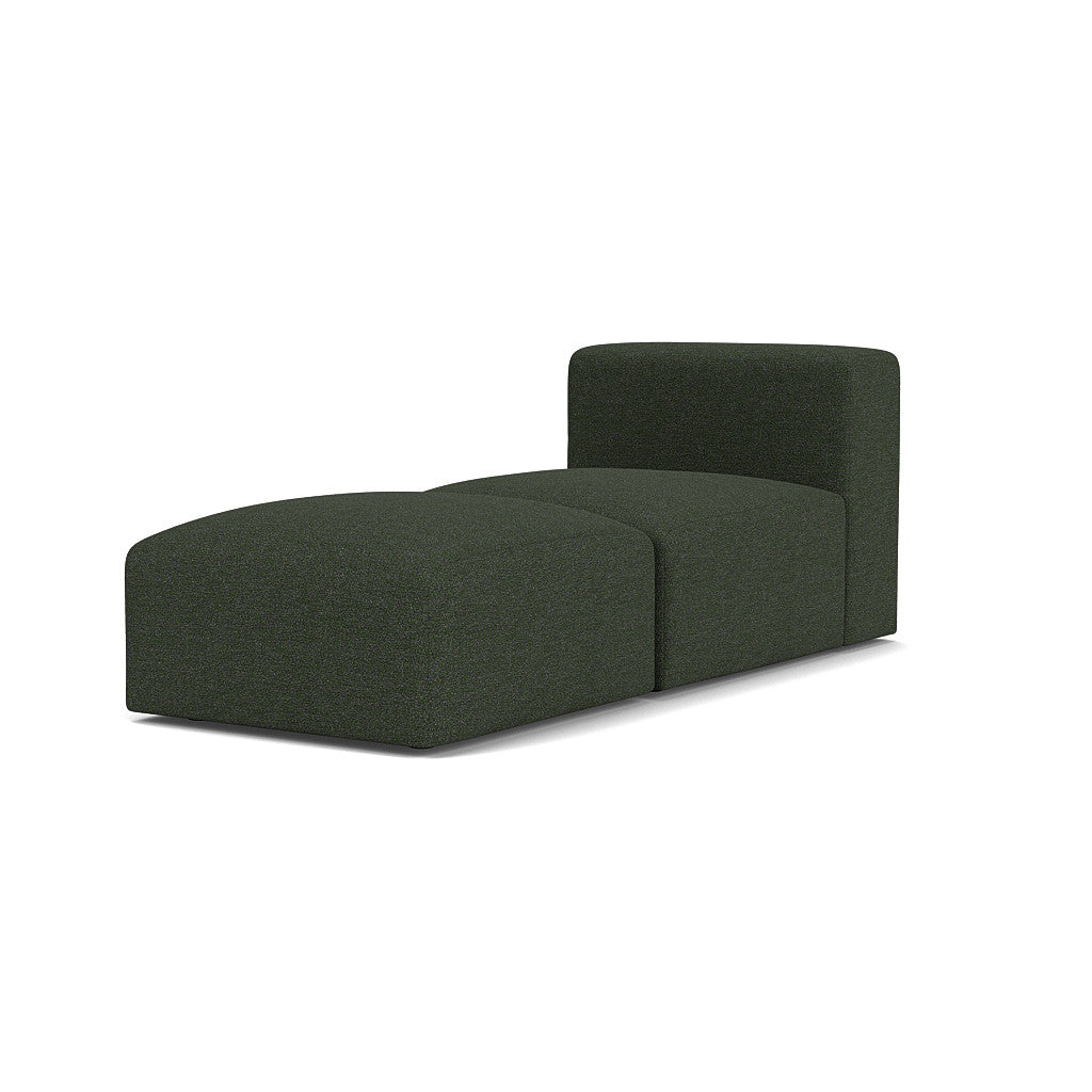 Cob Chaise Lounge Modular Chair, Boucle, Forest Green