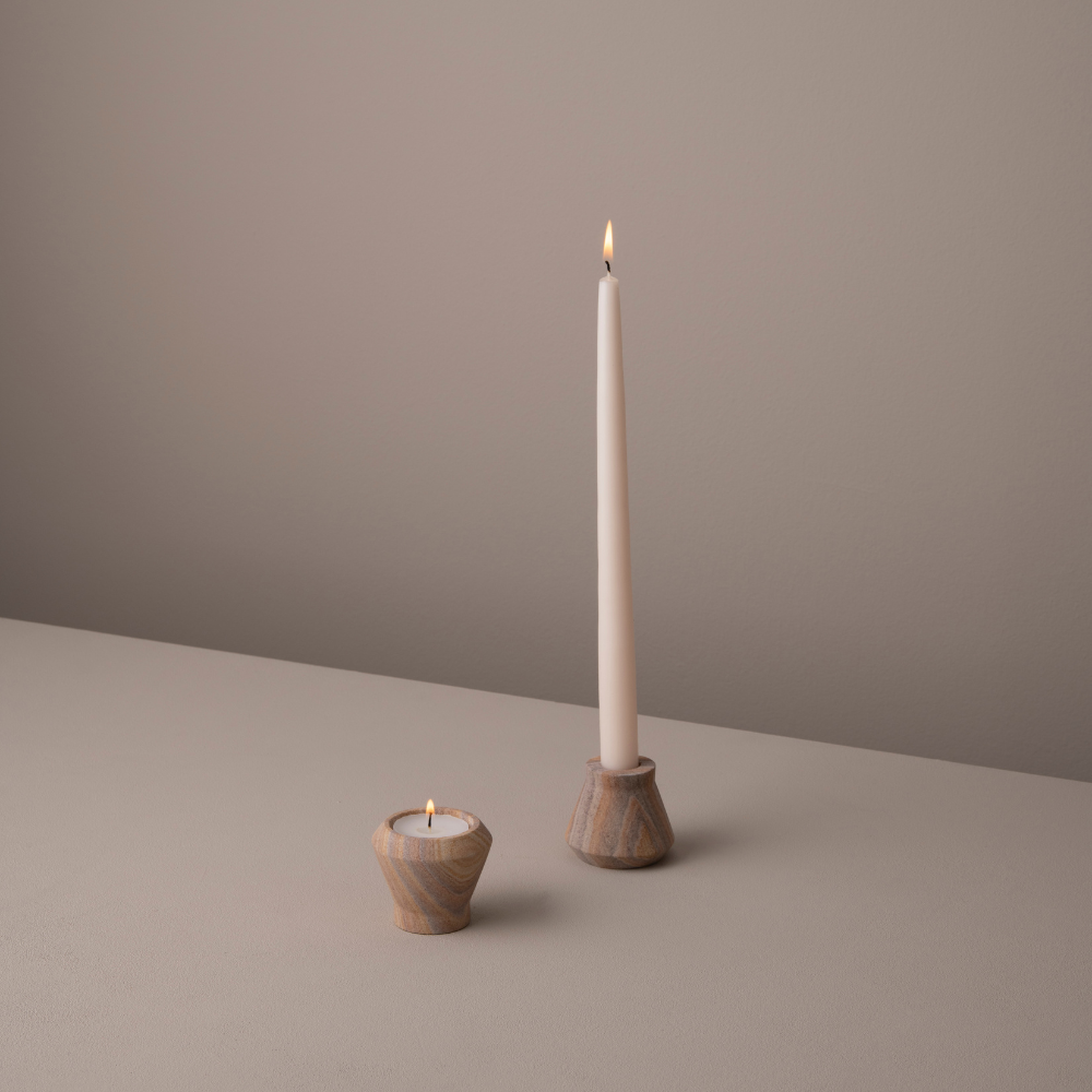 Paria Rainbow Sandstone Candle Holders, (Set of 2)
