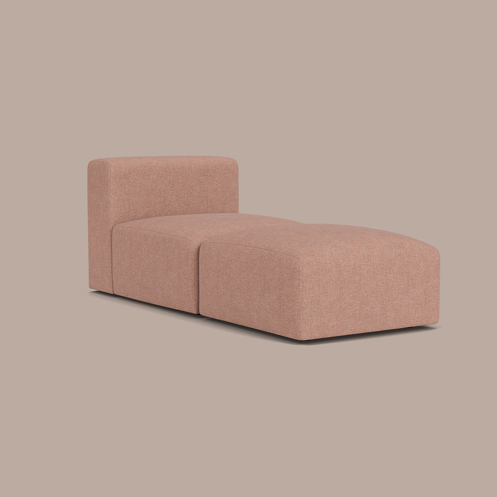 Cob Chaise Lounge Modular Chair, Chenille, Rose