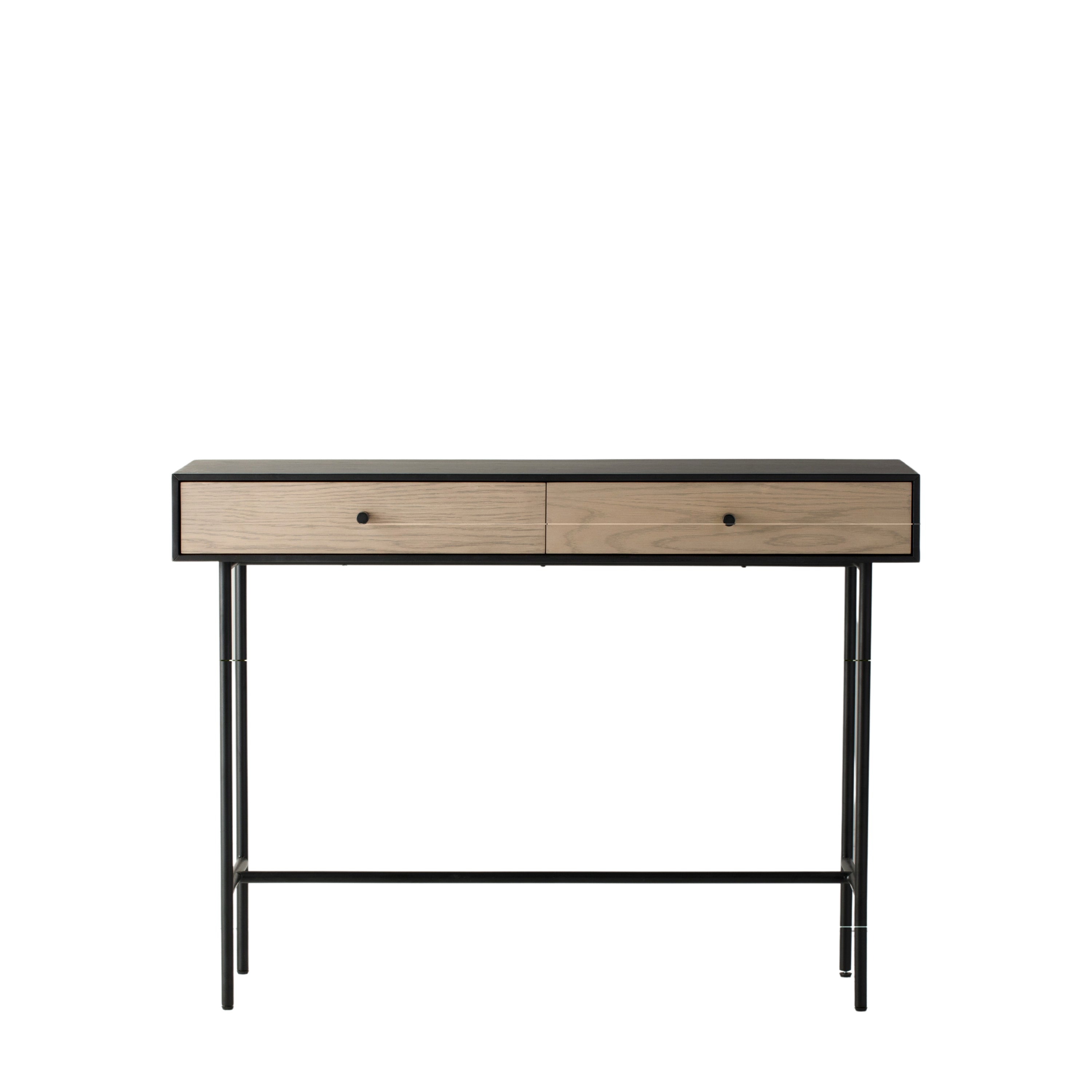 Carbury Console Table Wood Black / Natural