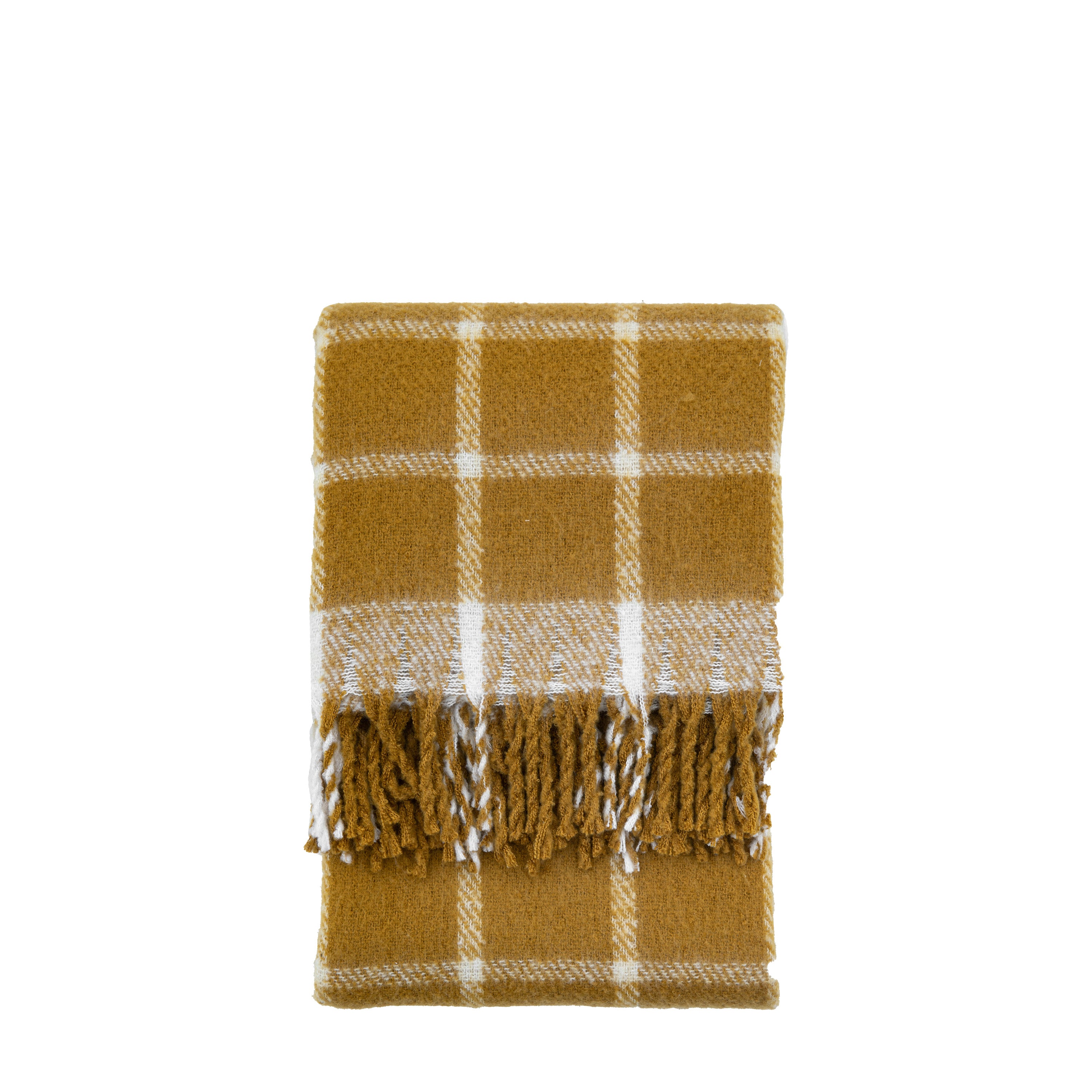 Demi Check Brushed Throw, Mustard