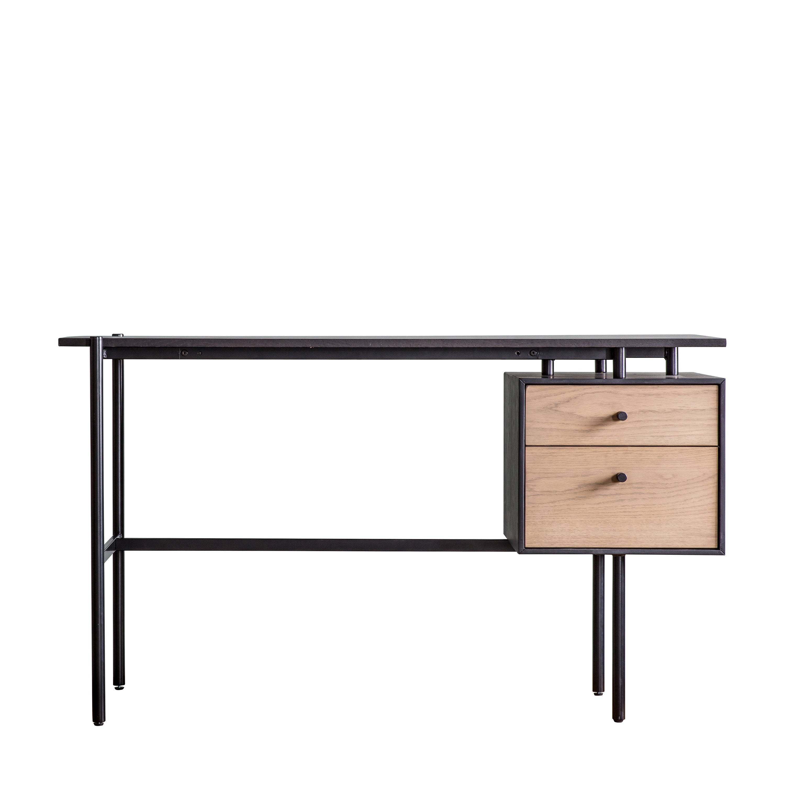 Carbury 2 Drawer Desk Wood Black / Natural