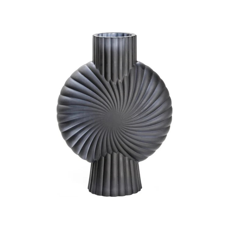 Cassis Vase Glass Frosted Black