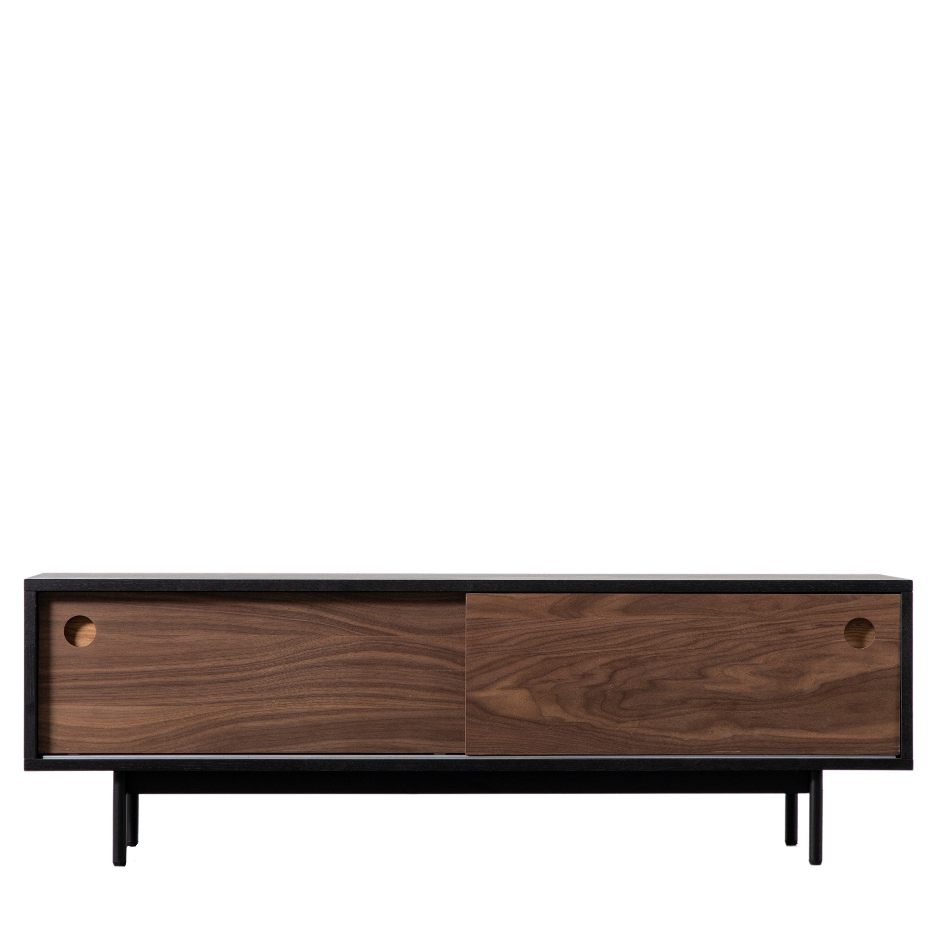 Barbican Media Unit Wood Black / Walnut