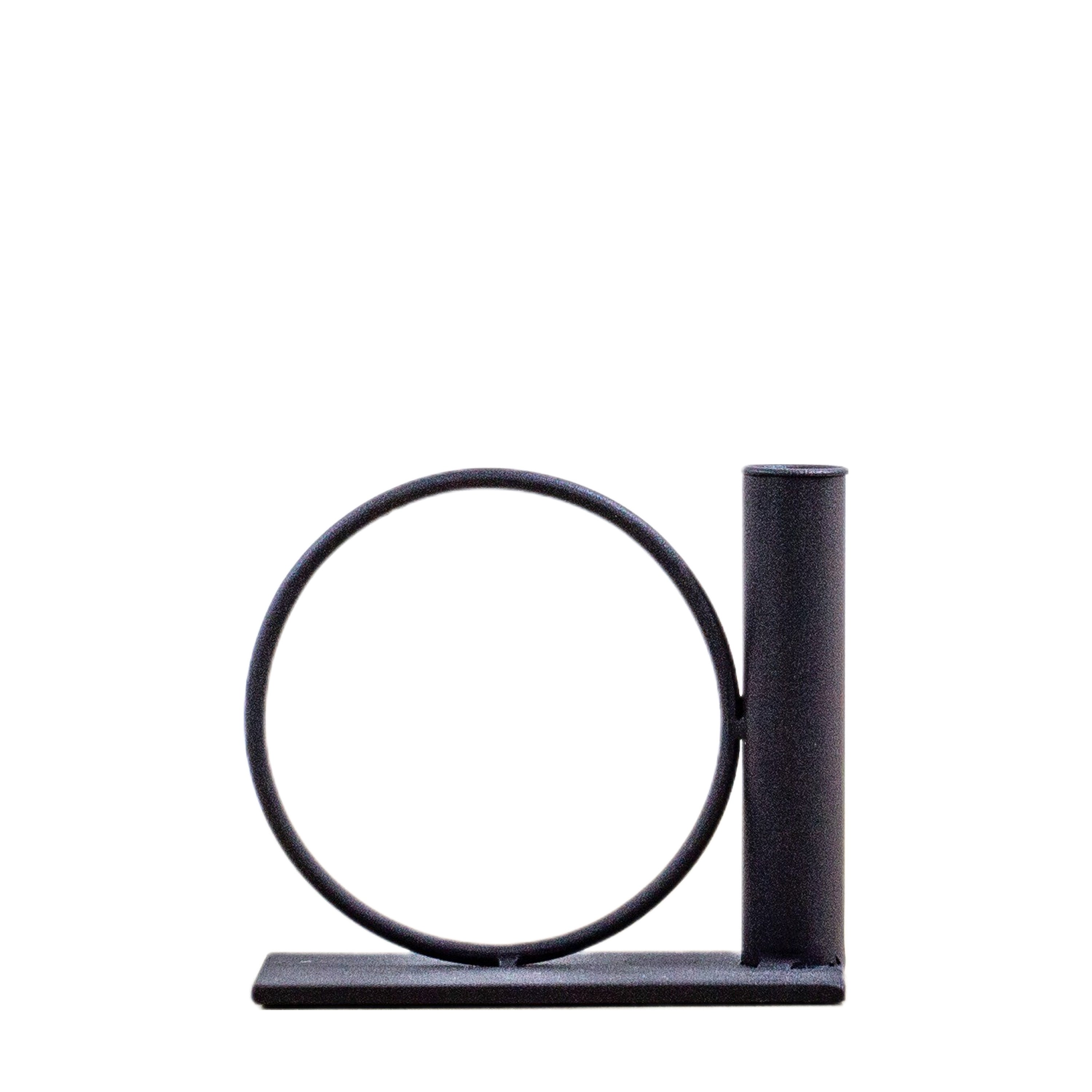 Yara Candlestick Small Metal Black