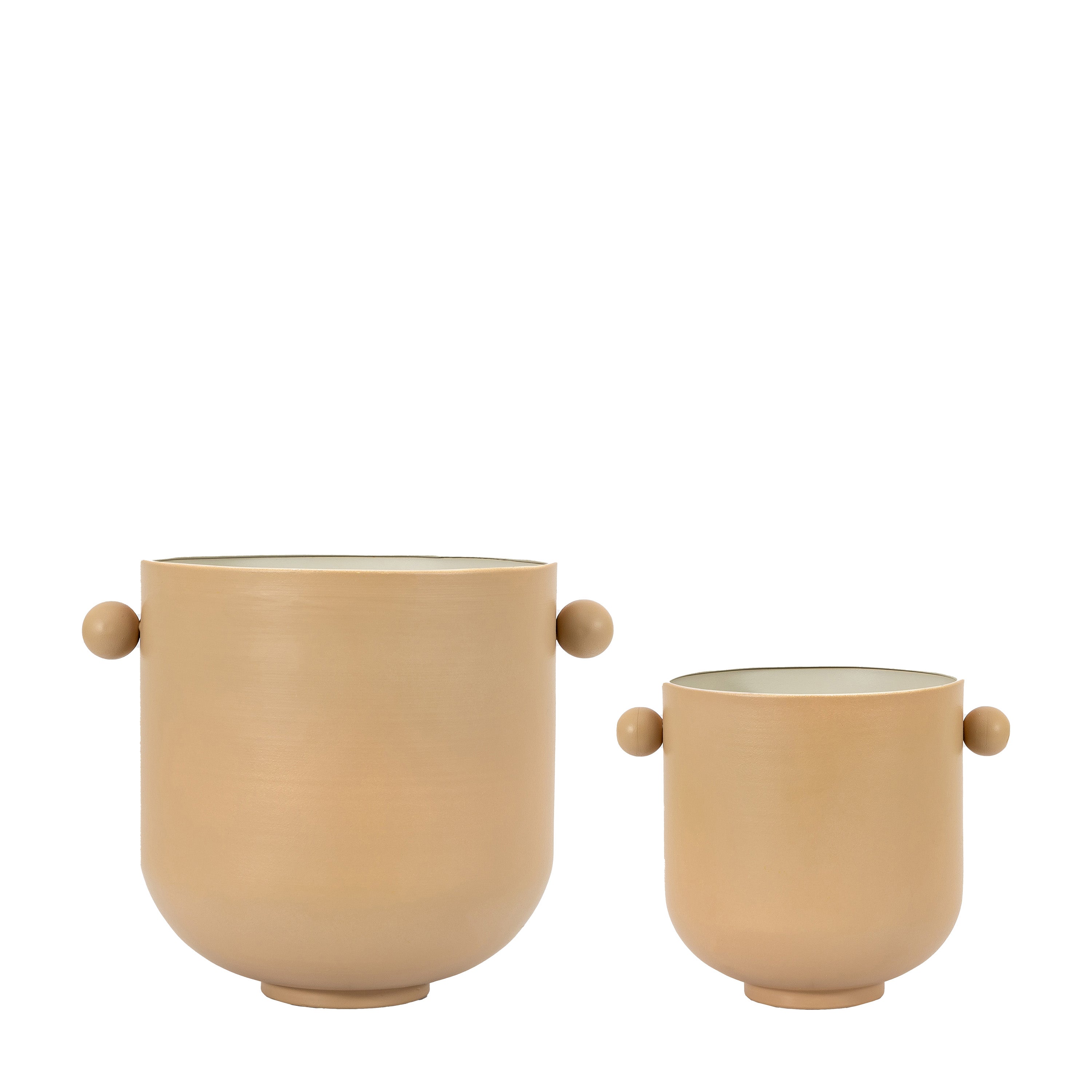 Pluto Planter Set Of 2 Metal Pebble