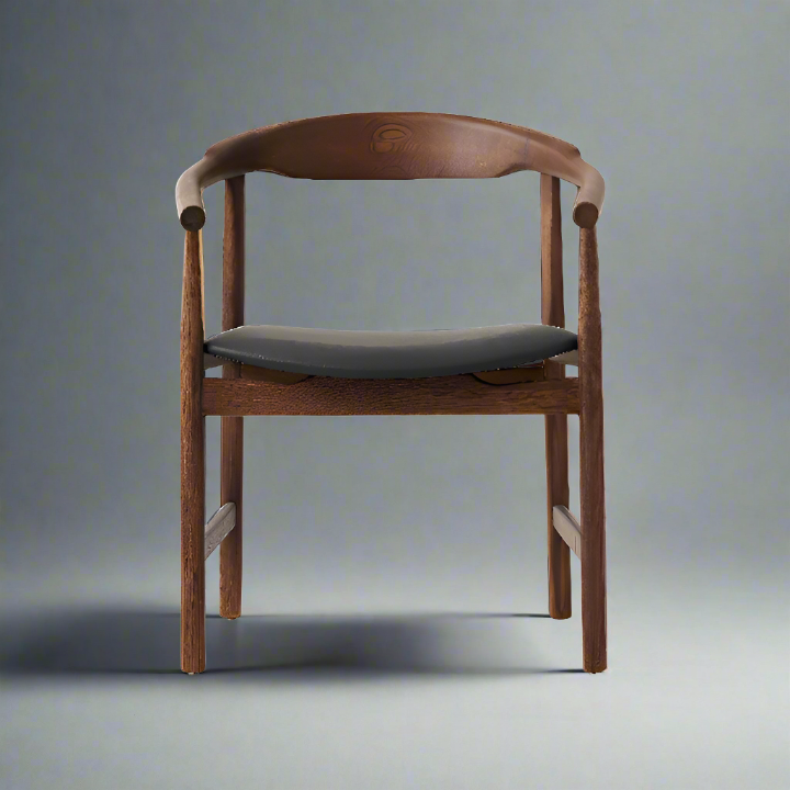 Theodore Accent Chair / Armchair, Walnut - Leather