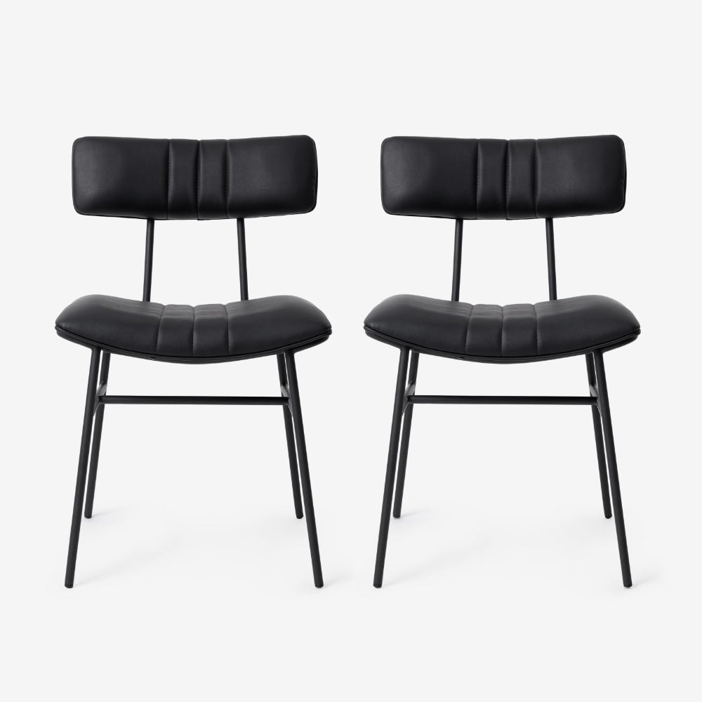 Maxim Set of 2 Dining Chairs, Black