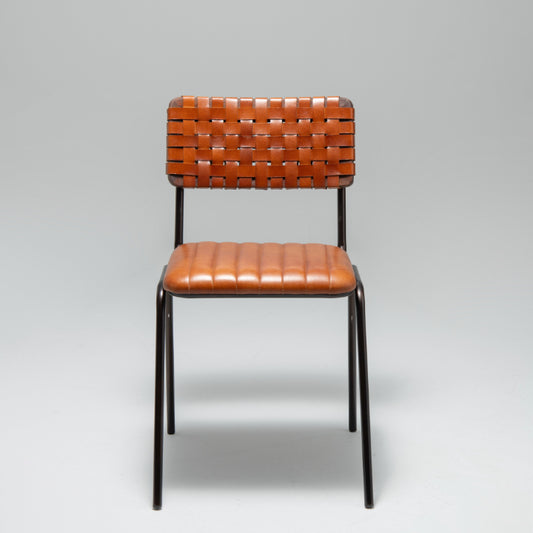 Algar Woven Leather Dining Chair, Tan