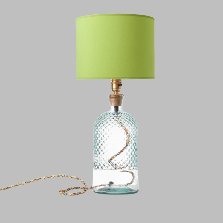 Alnair Diamond Cut Glass Table Lamp, Clear, 34 cm