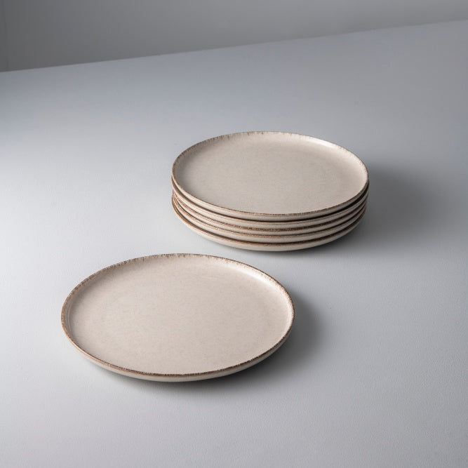 Dotti Porcelain Plate 27cm, Beige (Set of 6)