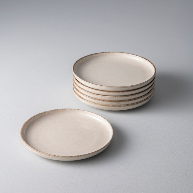 Dotti Porcelain Plate 19cm, Beige (Set of 6)